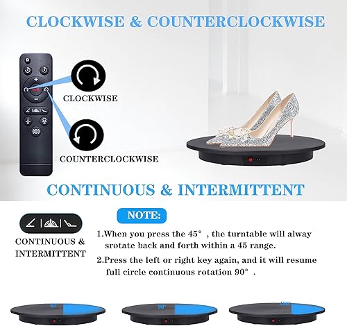 Miniatura 60 de JAYEGT Soporte de exhibición giratorio motorizado, carga de 350 libras, tocadiscos giratorios eléctricos de 360 grados para exhibición de productos