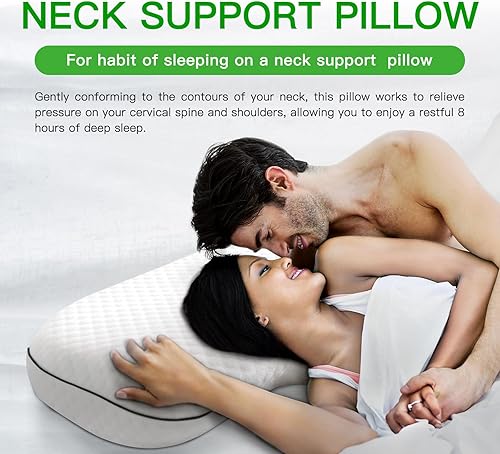 Miniatura 2 de Almohada de contorno de espuma viscoelástica para aliviar el dolor de cuello, almohada ergonómica de apoyo cervical para dormir de espalda y de