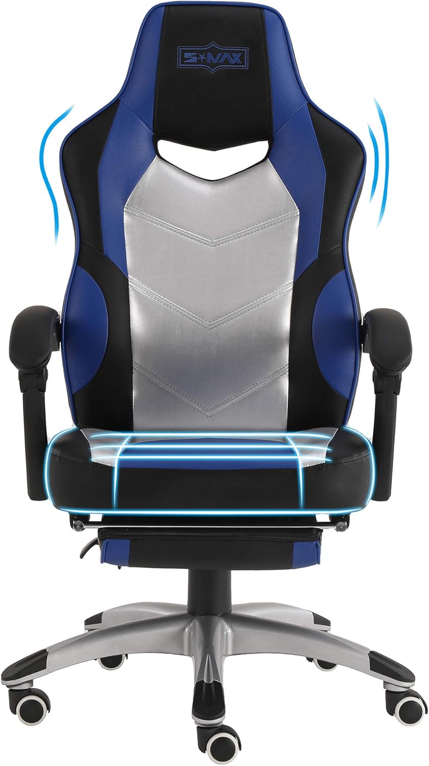 S*MAX Gaming chair with Footrest Computer Ergonomic Gaming