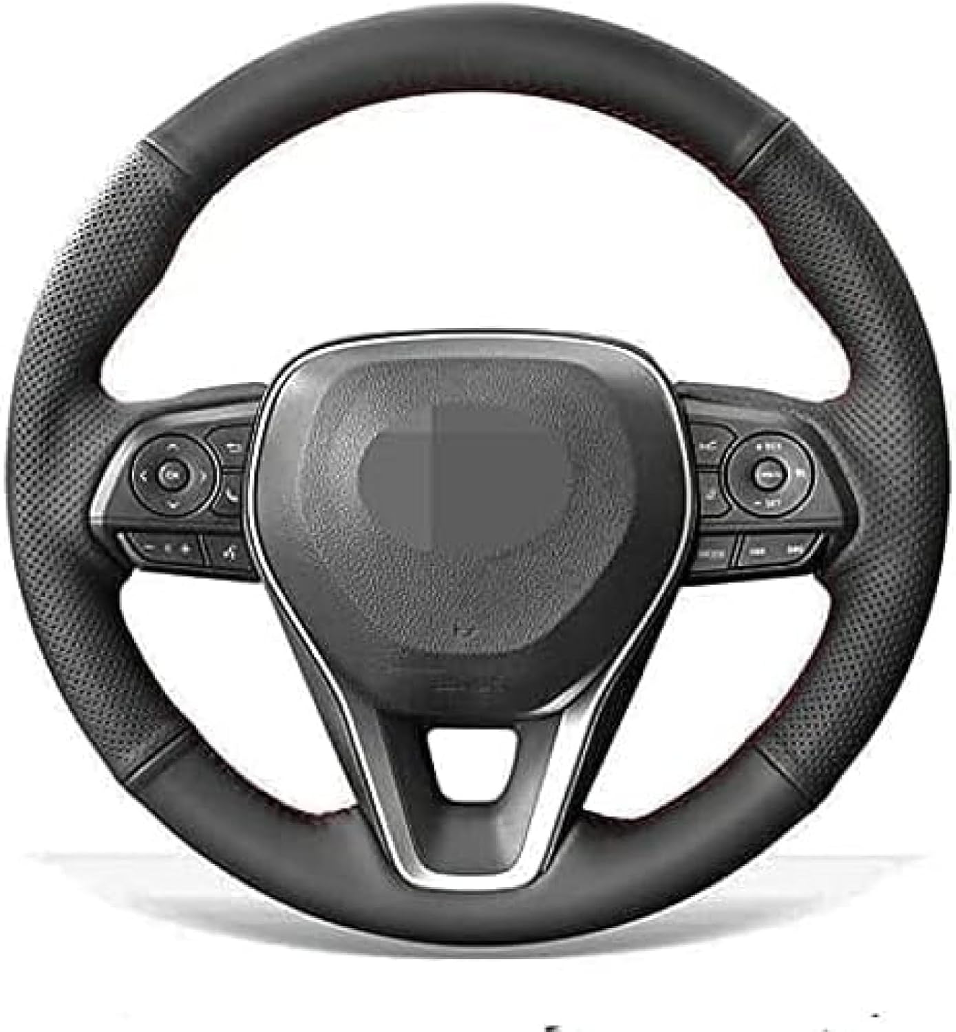 Hand Sewing Steering Wheel Cover for Toyota Corolla RAV4 2019-2022 for Camry 2018-2022 for Avalon 2019-2022 Red+Blue Line Breathable Anti-Slip Leather Steering Wheel Cover