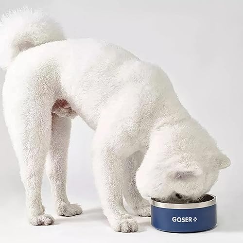 Miniatura 7 de Cuenco para perros, cuenco antideslizante de acero inoxidable para alimentos y agua, cuenco para perros medianos y grandes, 8 tazas, cuenco para