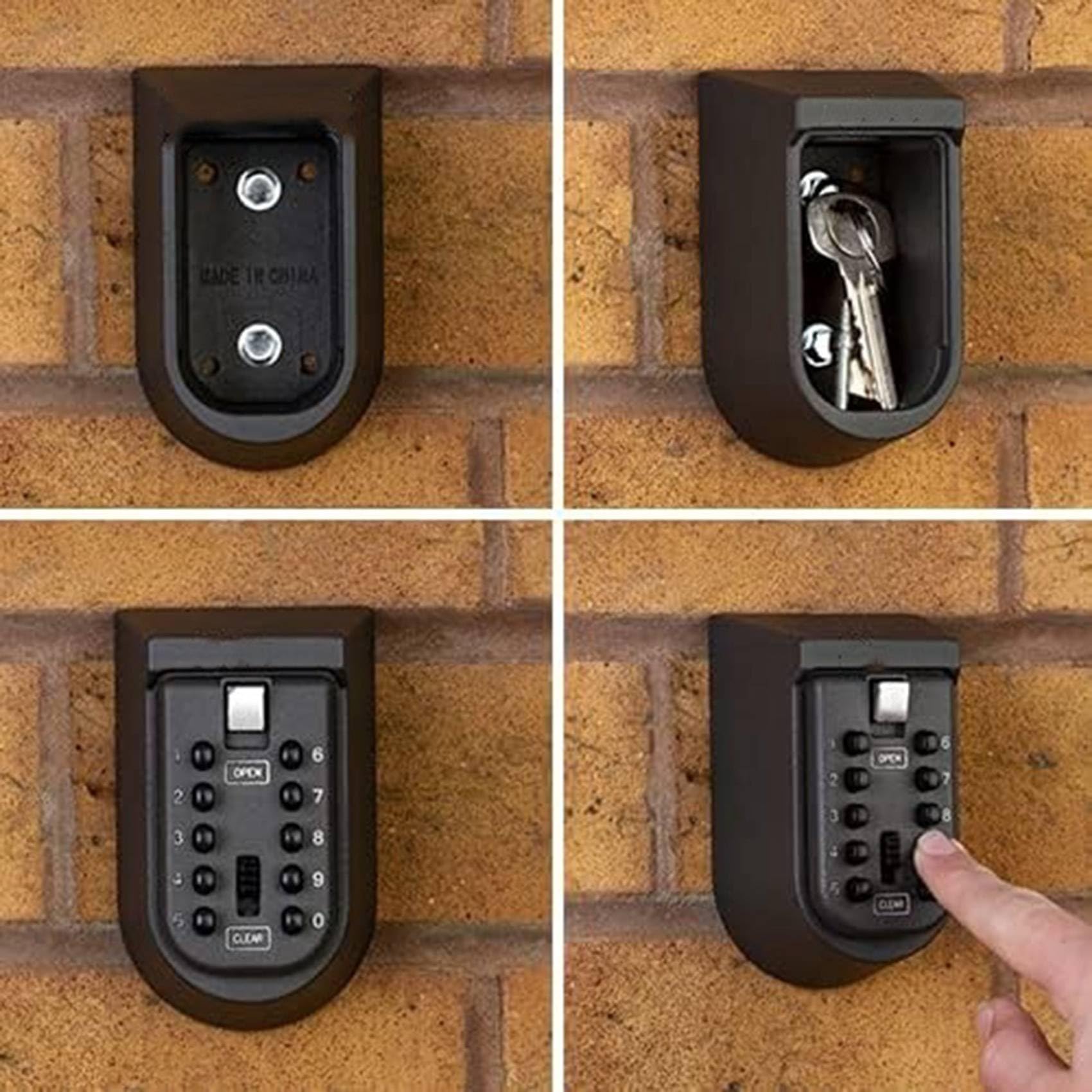 Wall-Mounted Key Safe for Home Use, 2-Pack with 10-Digit Lock