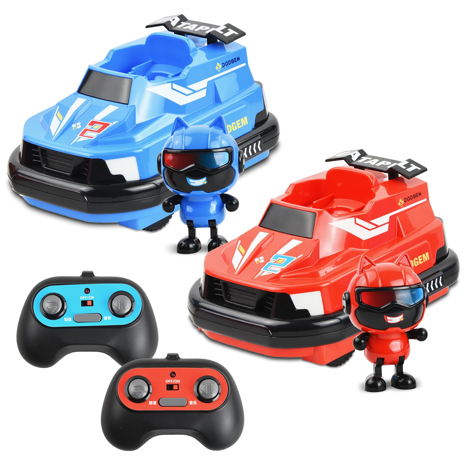 2 pezzi Autoscontro Telecomandato, 360° Drift Stunt Bambini Giocattolo Auto, Macchina Telecomandata per Bambini, 2,4 GHz Autoscontri Telecomandati, RC Bumper Car con Bambola Rimbalzante