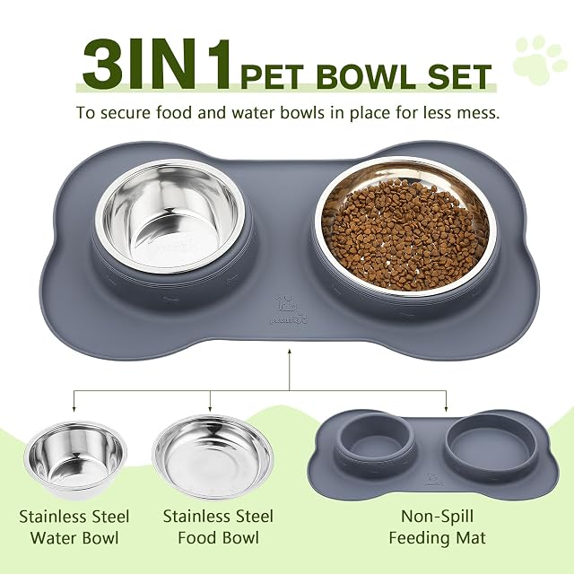 Foto 2 de 8 de Pecute Comedero Perro y Gato, 3-in-1 Bebedero para Gatos Perros