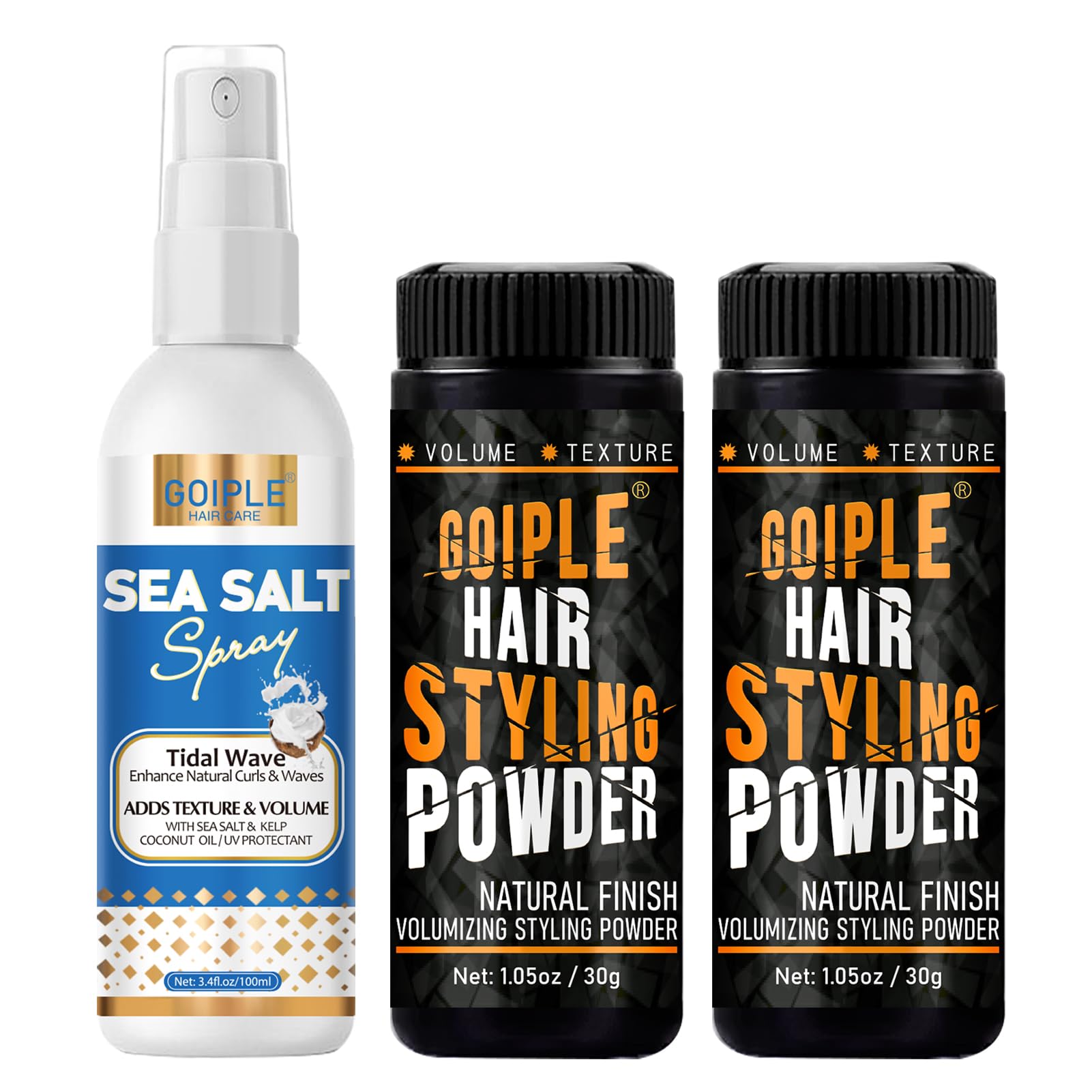 Natural Look Styling Powder - 1.05oz Volumizing & Texturizing Sea Salt Spray for Men & Women