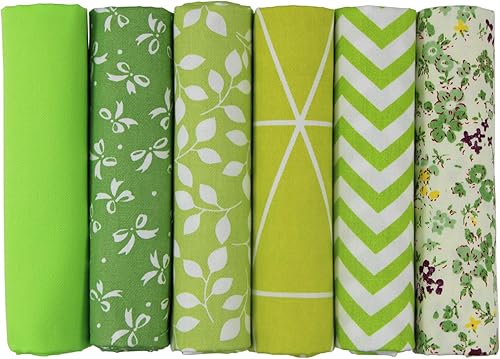 aufodara Paquete de 6 piezas de tela de algodón, patrones de retazos textiles, 19.7 x 19.7 pulgadas, cuadrados de tela precortados para