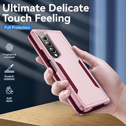 Miniatura 5 de Funda para Samsung Fold 4, funda de teléfono para Samsung Z Fold 4 de doble capa, suave y flexible, carcasa rígida de TPU a prueba de golpes,