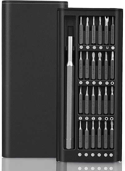 KROXY DEVINE 24 In 1 Mini Precision Screwdriver Set with Magnetic Head & S2 Steel Bits for Mobile Phone, Tablet, PC & Household Repair Tool Kit - Black