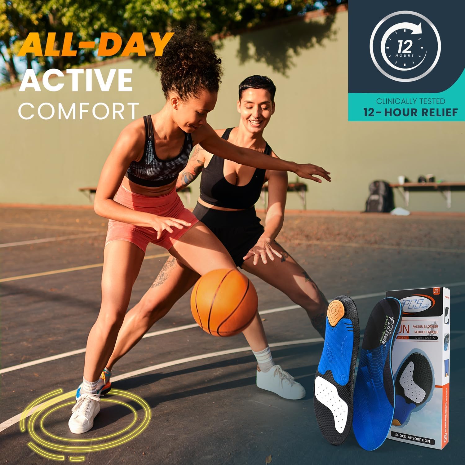 PCSsole Orthotic Insoles with High & Medium Arch Support - Comfort Gel Work Boot Insert for Flat Feet, Plantar Fasciitis, Running, Walking, Over Pronation for Men and Women - Image 4