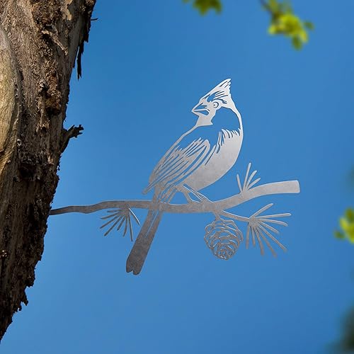 Miniatura 8 de NOAHAMMER Decoración de jardín de gorrión de pájaros de metal, decoración de jardín de silueta al aire libre, decoración de estatua de pájaros