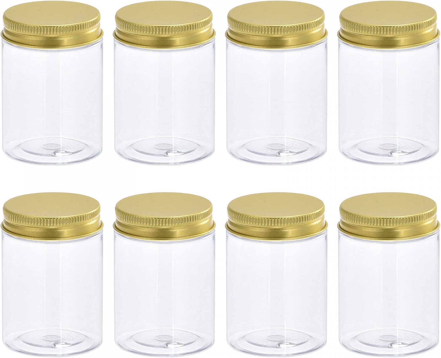 uxcell Round Plastic Jars with Aluminum Screw Top Lid, 3oz