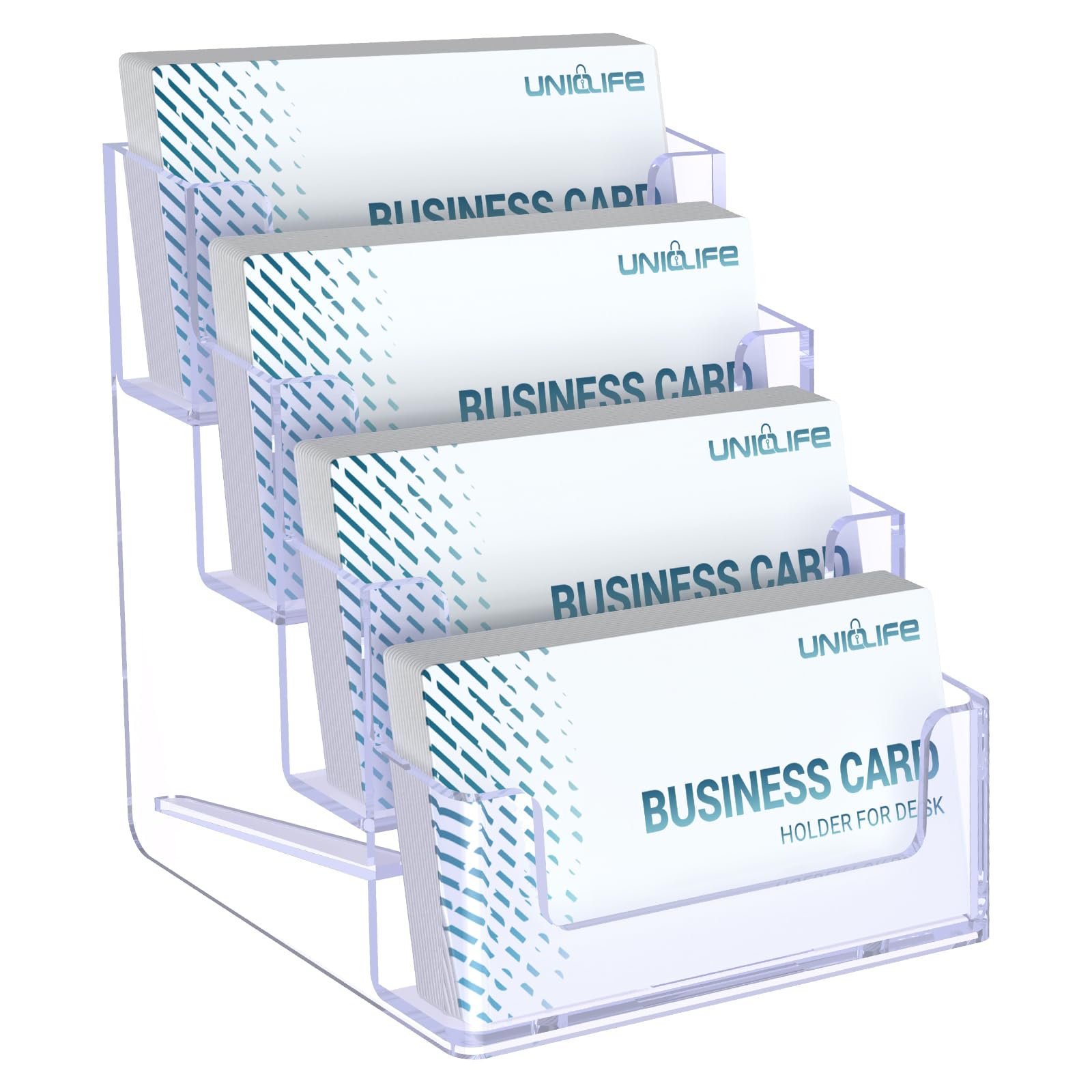 Uniclife Porte-Cartes De Visite En Acrylique Transparent - 1 Fente - Capacité 60 Cartes