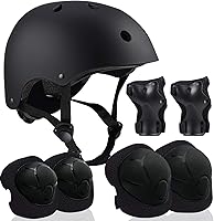 Vista 10 de Casco ajustable para niños de 3 a 16 años, niños pequeños, niños y niñas, equipo de protección con rodilleras, coderas y muñequeras para múltiples