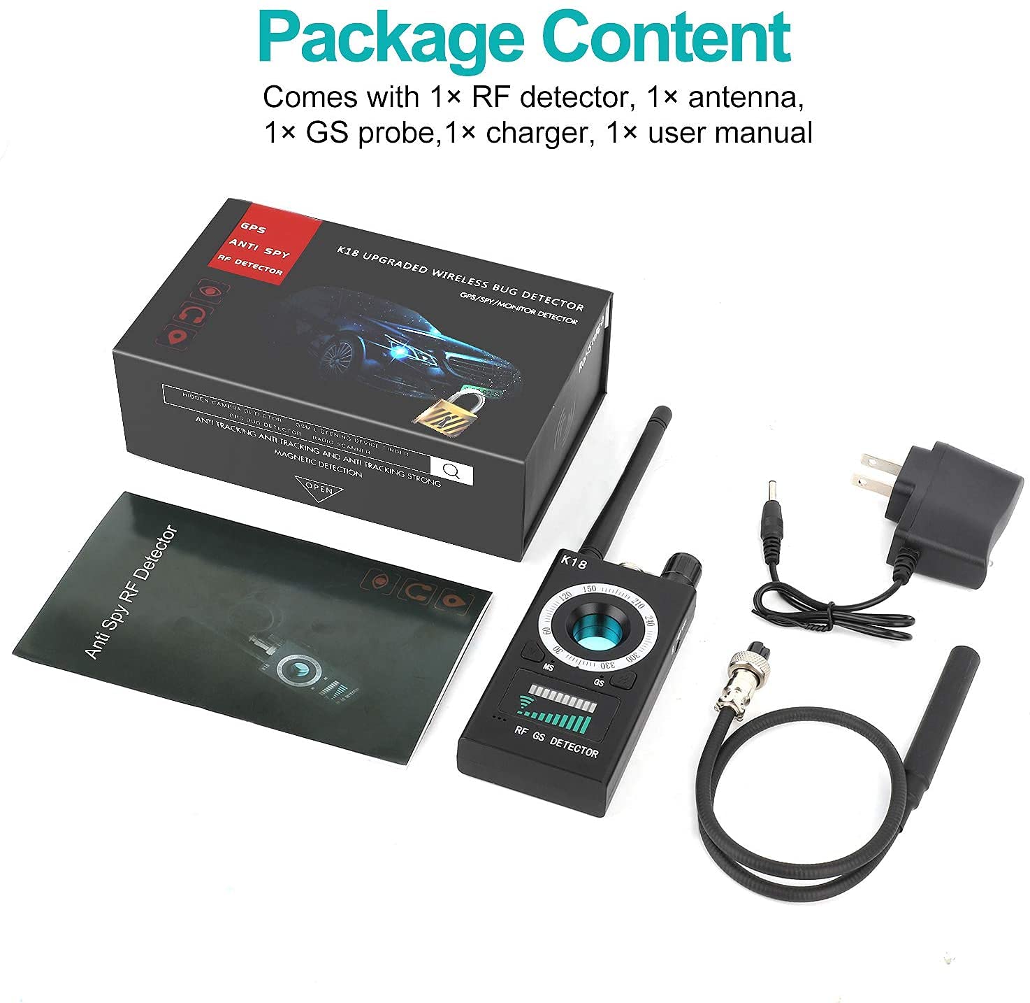 Bug Finder GPS Multifunzione Anti-spia Rivelatore Fotocamera GSM Audio Segnale Lente RF Tracker Rilevatore Magnetico