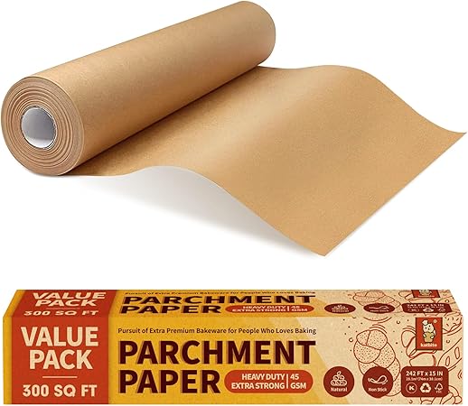 Katbite Unbleached Parchment Paper Roll, 15in x 242ft, 300 Sq.Ft,
