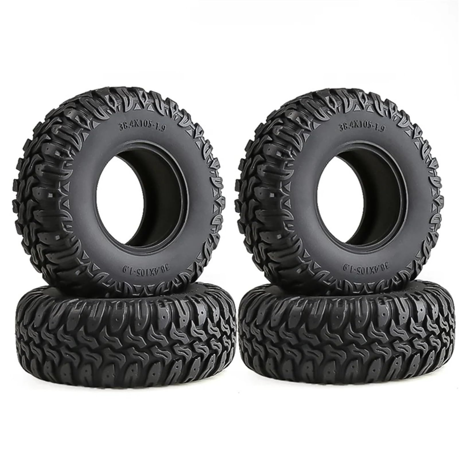 RC NeumáTicos Compatible con TRX4 D90 para Axial SCX10 II III para Redcat 4 Uds 105MM 1,9 Goma Neumáticos De Rueda para 1/10 Coche Trepador De Control Remoto