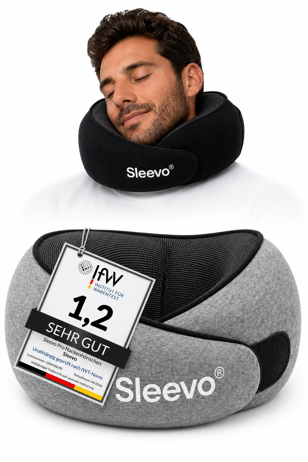 Pro - Almohada cervical (L), diseño de avión, color gris