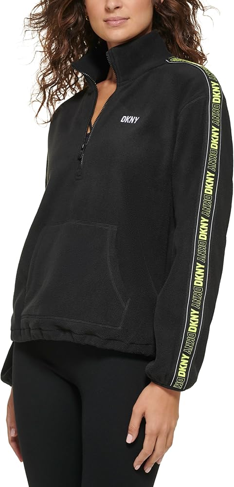 DKNYジャケット Amazon.com: DKNY Flip Logo Tape 1/4 Zip Pullover Black/Zest SM