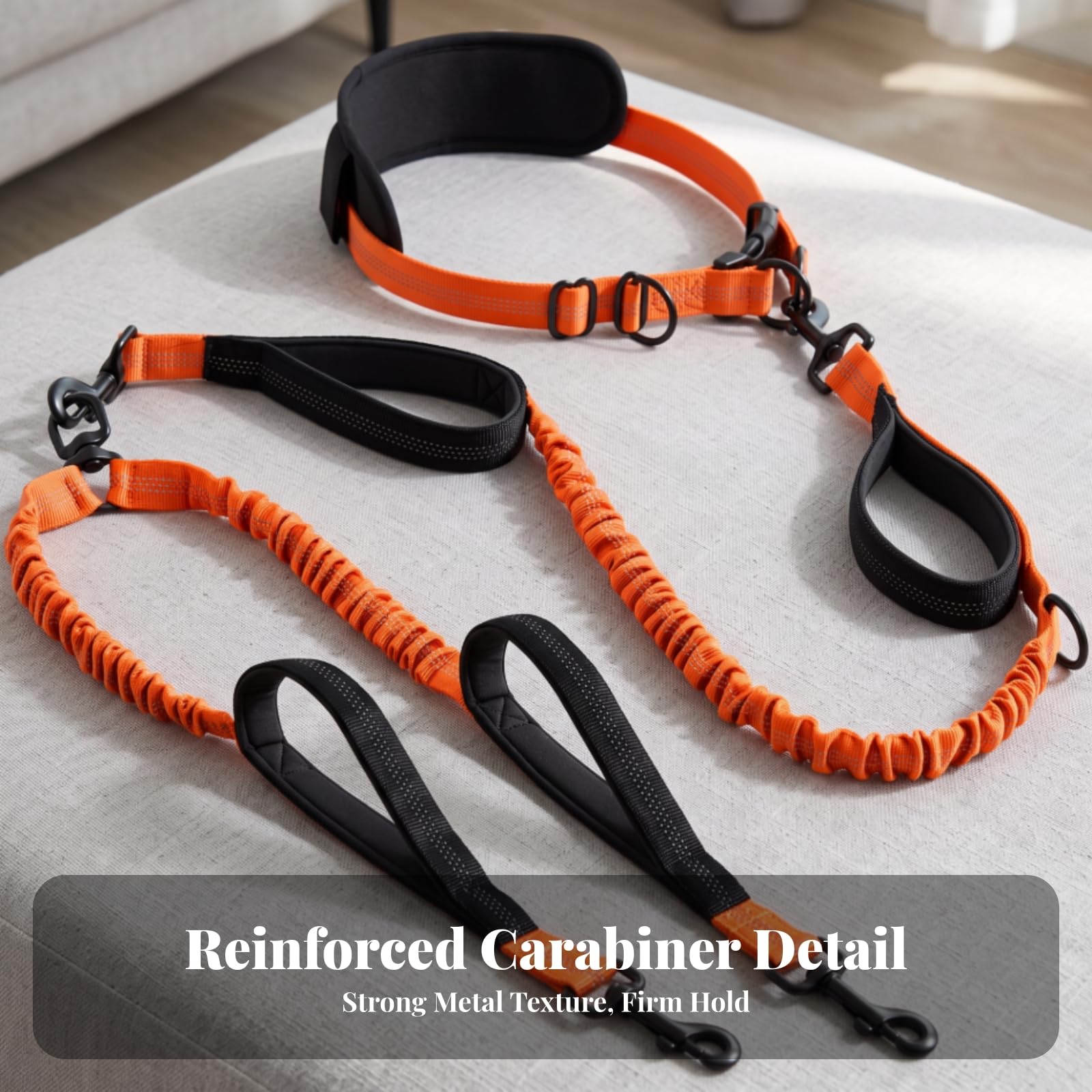 Laisse Double pour Chien, Vert Militaire