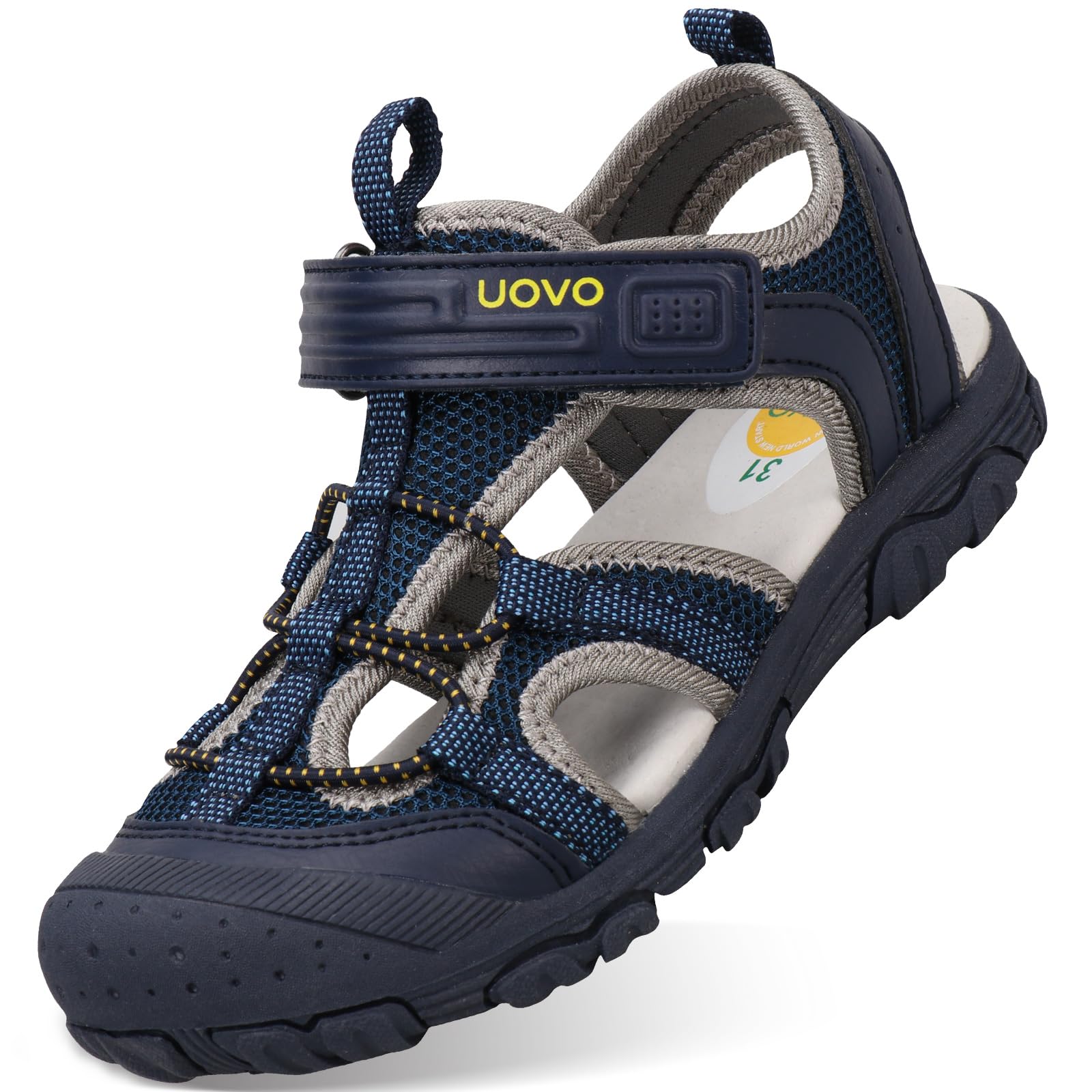 UOVO Boys Girls Summer Water Sandals Closed Toe Lightweight Outdoor Sport Shoes(Toddler/Little Kid/Big Kid)