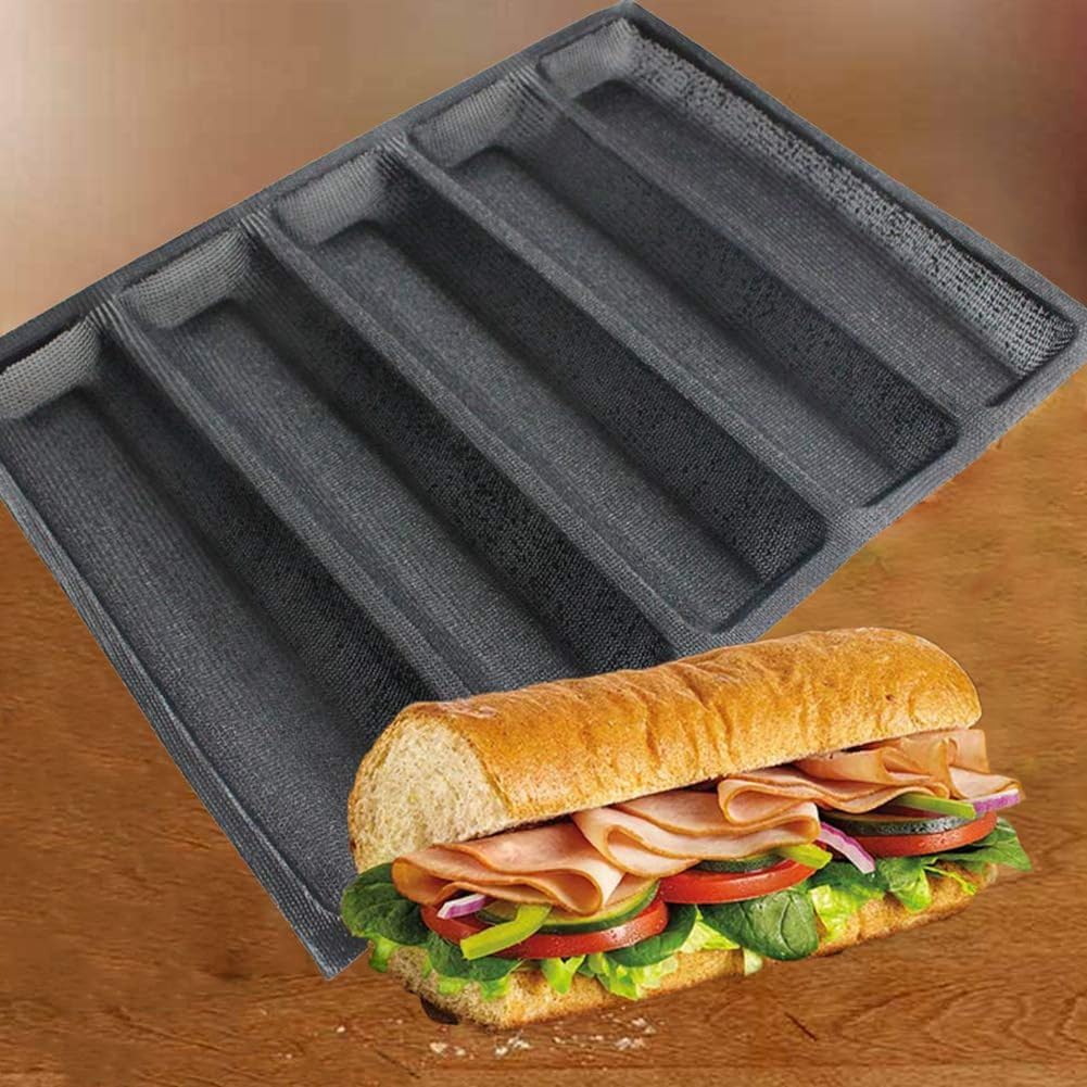 2 Piece Silicone Perforated Baking Forms Sandwich Mold French Bread Pan Food Mat