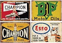 Vista 12 de 35 letreros de lata vintage reproducidos, anuncios retro de gasóleo, letreros de metal antiguo para garaje, hombre, cueva, bar, cocina, decoración