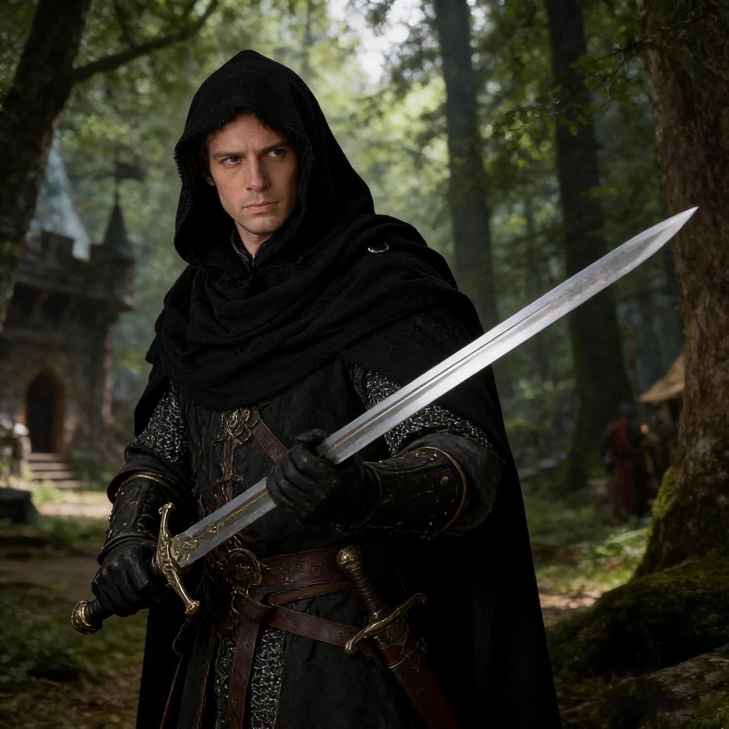 GRACEART Post Apocalyptic Shawl Scarf Shaman Cowl Medieval Costume Sash - Image 3