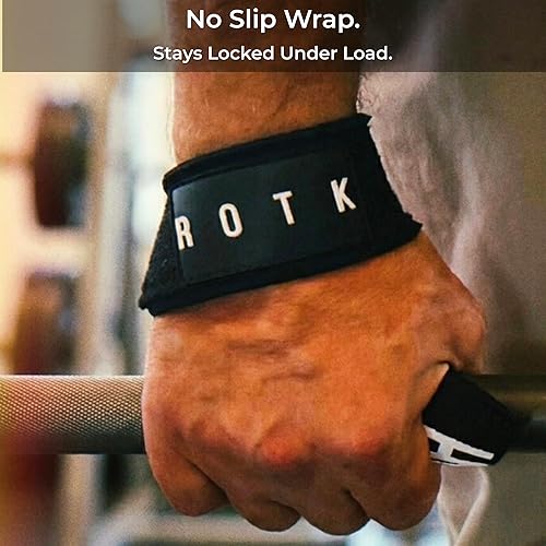 Miniatura 2 de ROTK - Correas de levantamiento de pesas para hombres de 22 pulgadas acolchadas para levantamiento de pesas y correas de gimnasio para hombres Negro