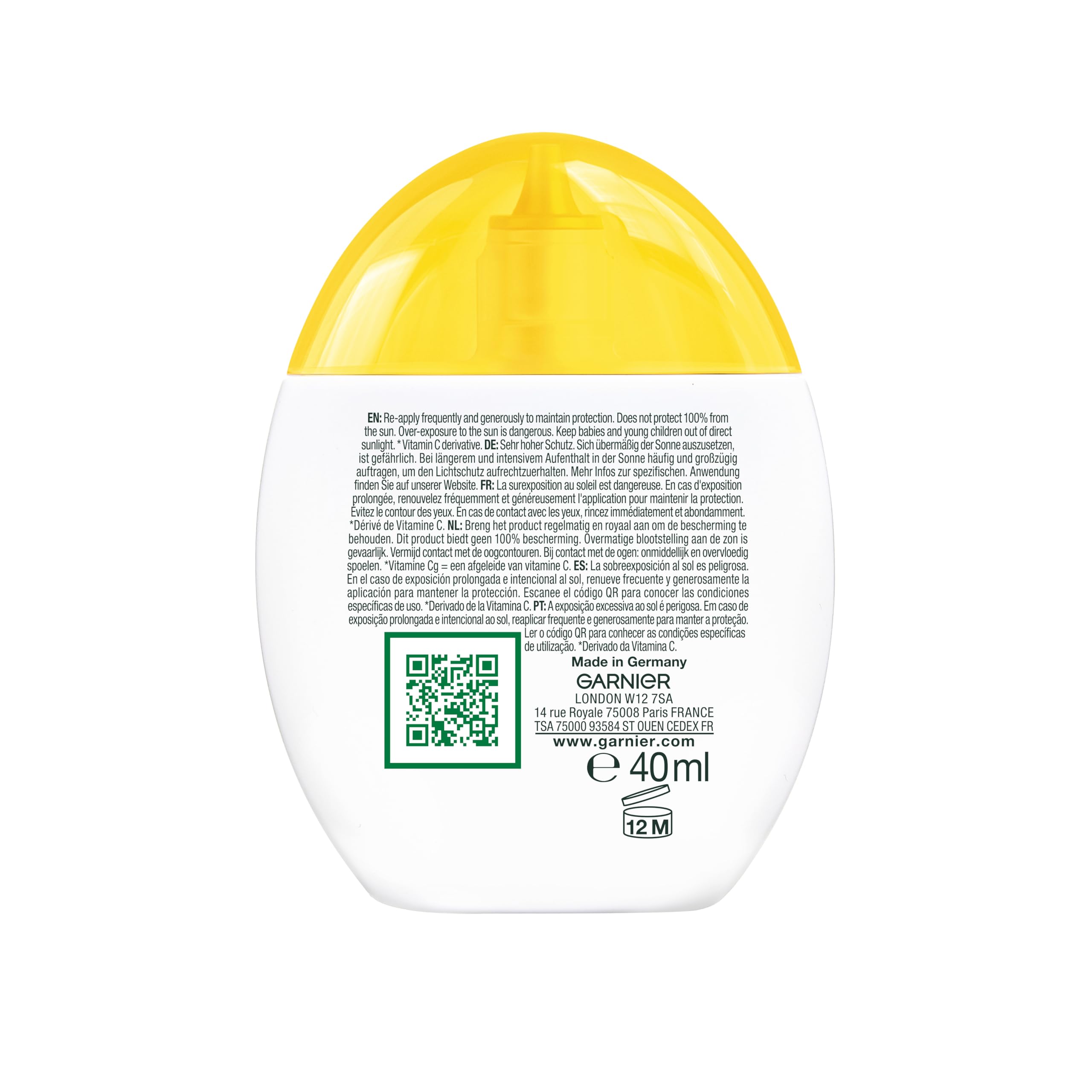 Garnier Fluido Colorato 3 in 1 Wonder Tint Vitamina C, Per Tutti i Tipi di Pelle, Protezione Solare SPF50+, Pelle Uniformata e Protetta, Macchie Ridotte, Tonalità: Medium, 40 ml