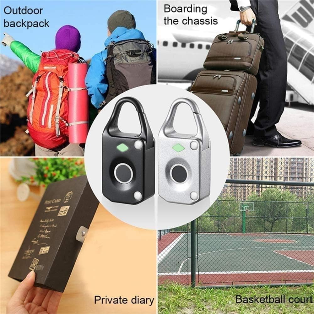 Candado inteligente con huella dactilar, Candado de huella digital for taquilla, mochila, maleta, gabinete, recargable por USB
