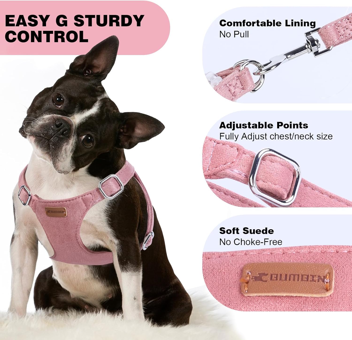 No Pull xs Pettorina per cani con guinzaglio e collare multifunzione, rosso, XS