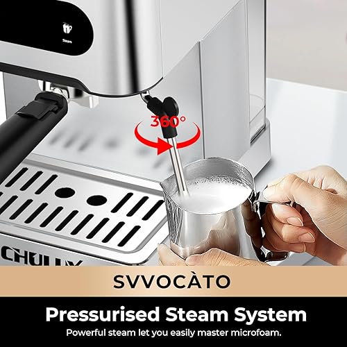 Miniatura 6 de CHULUX Svvocàto - Máquina de café espresso caliente y frío, bomba italiana de 20 bares, cafetera profesional para el hogar, cafetera de café con