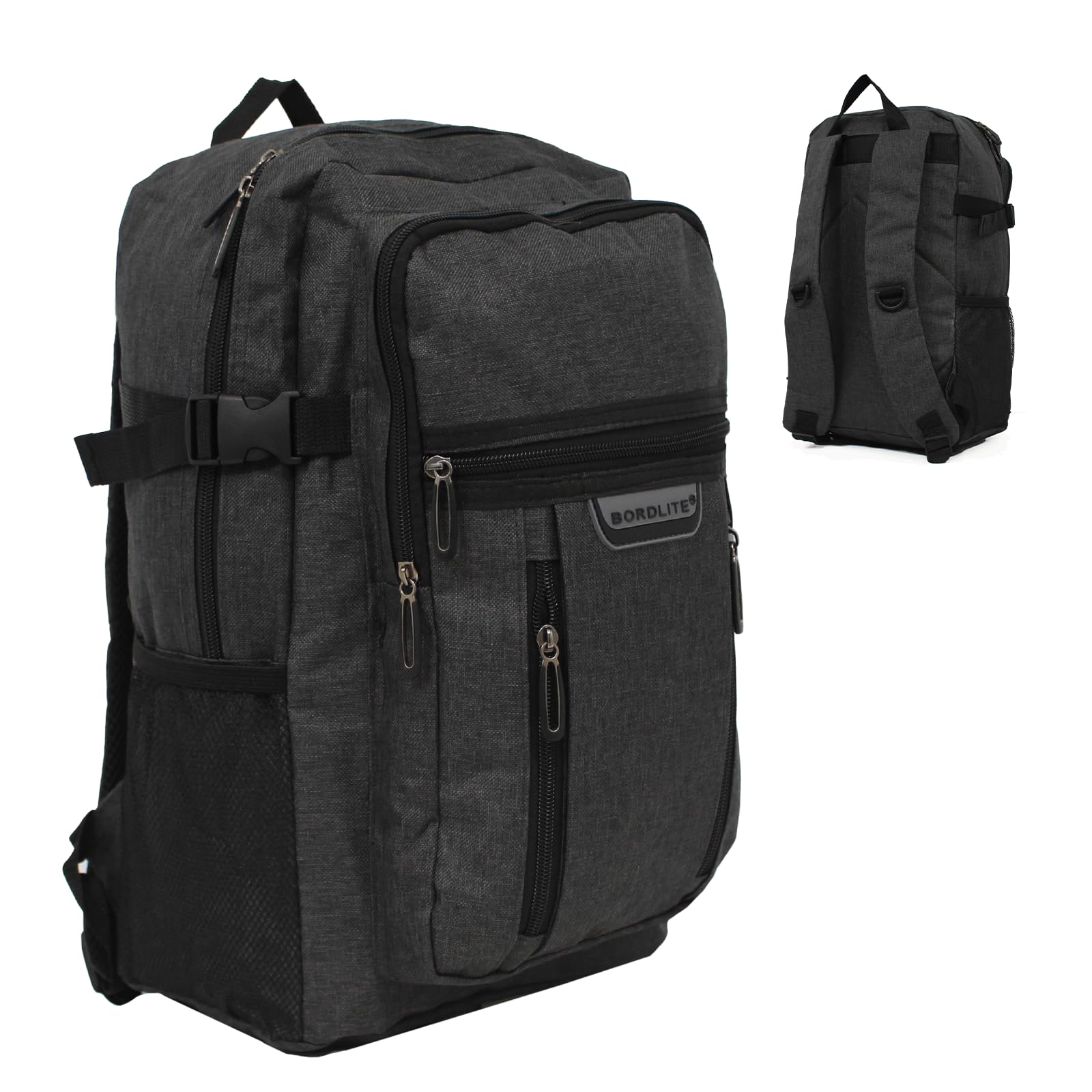 RYANAIR 40x20x25cm Carry On Underseat Cabin Backpack - Airline Approved Travel Rucksack - Approved for EasyJet, Jet2, RyanrAir, Virgin Atlantic, KLM (Black)