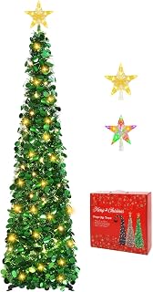 MACTING 5-foot pop-up Christmas tree with lighted star