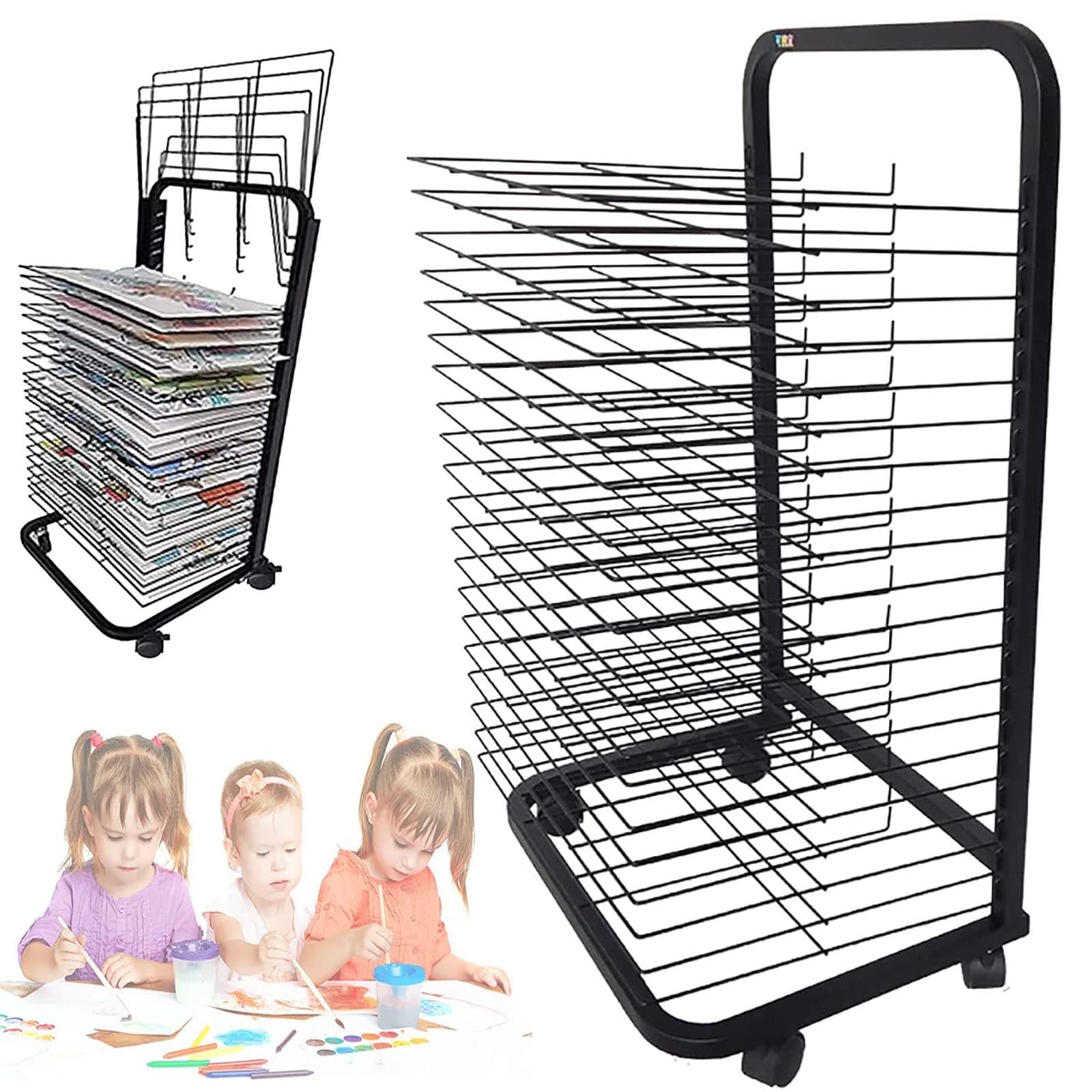 Séchoir à œuvres d'art en métal et support de rangement d'œuvres d'art en acier