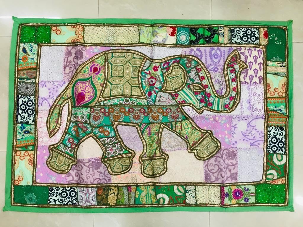 Indian Elephant Patchwork Wall Hanging/Tapestry Decor