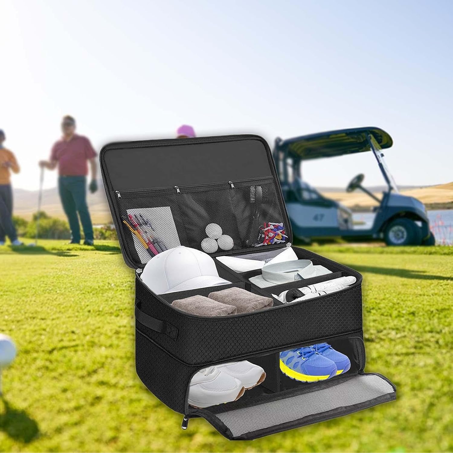 Golf Trunk Organizer Bag Gift Waterproof Golf Locker to Store, Golf