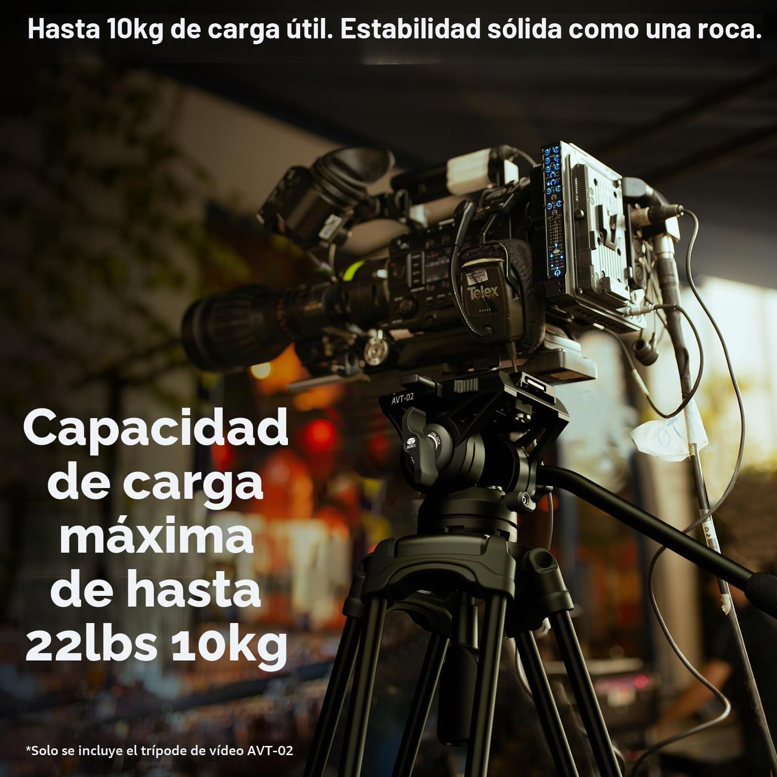 SIRUI 74.8" Trípode de Video de Aluminio con Cabeza Fluida 360°, AVT-02 | Extensión Rápida, Movimientos de paneo de 360° e inclinación de +90°/-60°, para Cámaras DSLR/Mirrorless, Carga 10kg