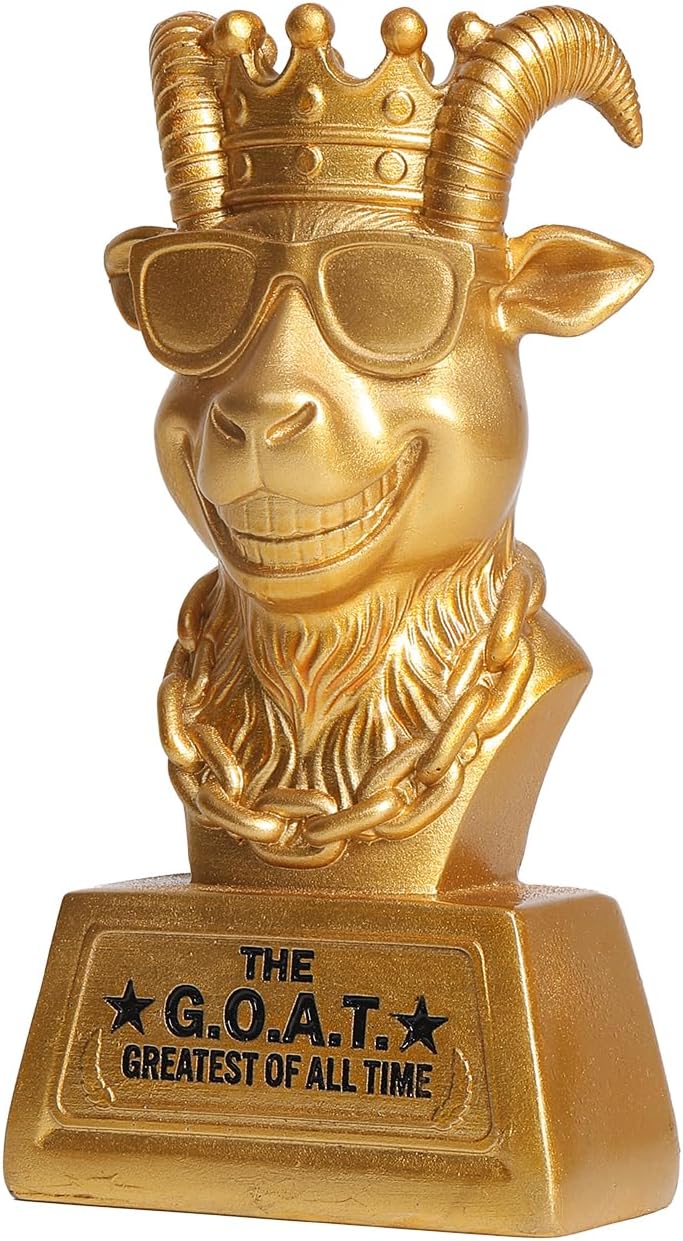 Goat Trophy – 6.5 Inch G.O.A.T. Trophy for Fantasy Football Champion, Office MVP, Best Player Trophy Winner