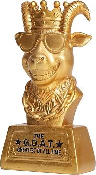Goat Trophy 6.5 Inch G.O.A.T. Trophy for Fantasy Football Champion, Office MVP, Best Player Trophy Winner