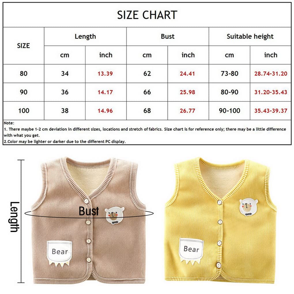 Gilet Unisex per Neonati e Bambini 0-5 Anni, 2 Pezzi Ragazzi Ragazze Gilet Capispalla Senza Maniche Carino Neonate Infanti Cartoon Giacca Autunno Gilet Caldo Cardigan Invernale