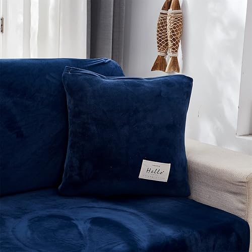 Funda de cojín universal resistente al desgaste, fundas de almohada de terciopelo de 18 x 18 pulgadas, fundas antideslizantes separadas para sofá de