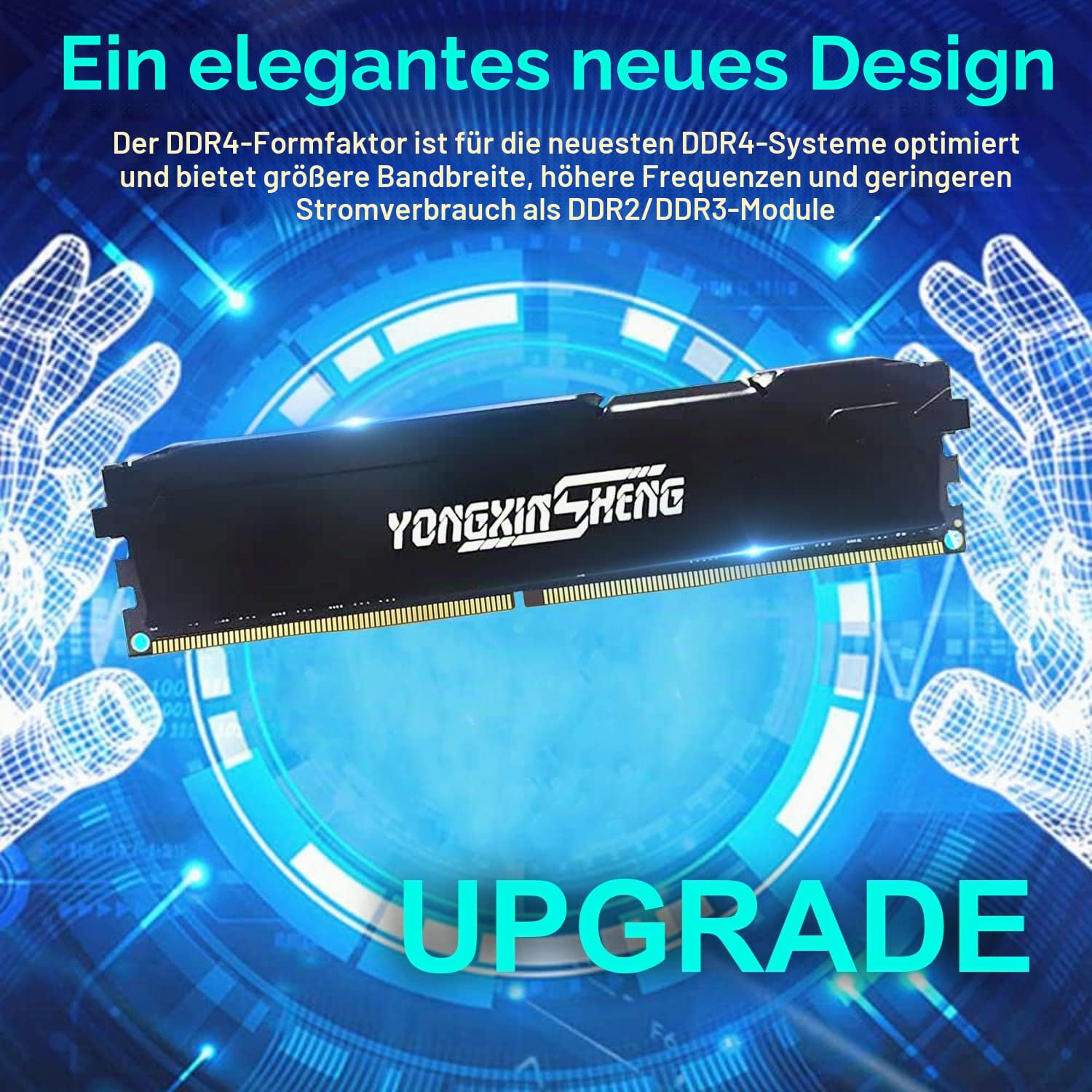Yongxinsheng DDR4 3200MHz 32GB Kit (16GBx2) Desktop RAM PC4-25600 UDIMM Non-ECC Unbuffered 1.35V 288-Pin CL16 PC Computer Memory Upgrade Module Arbeitsspeicher Support XMP 2.0 Auto Overclocking