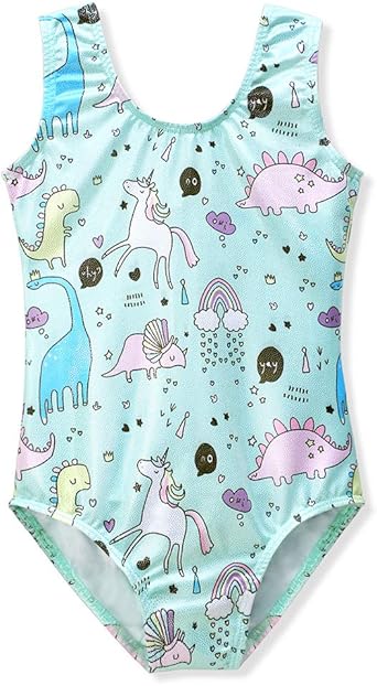 HOZIY Gymnastics Leotards for Girls Toddlers Kids Sleeveless Tumbling Outfits for Dance Print