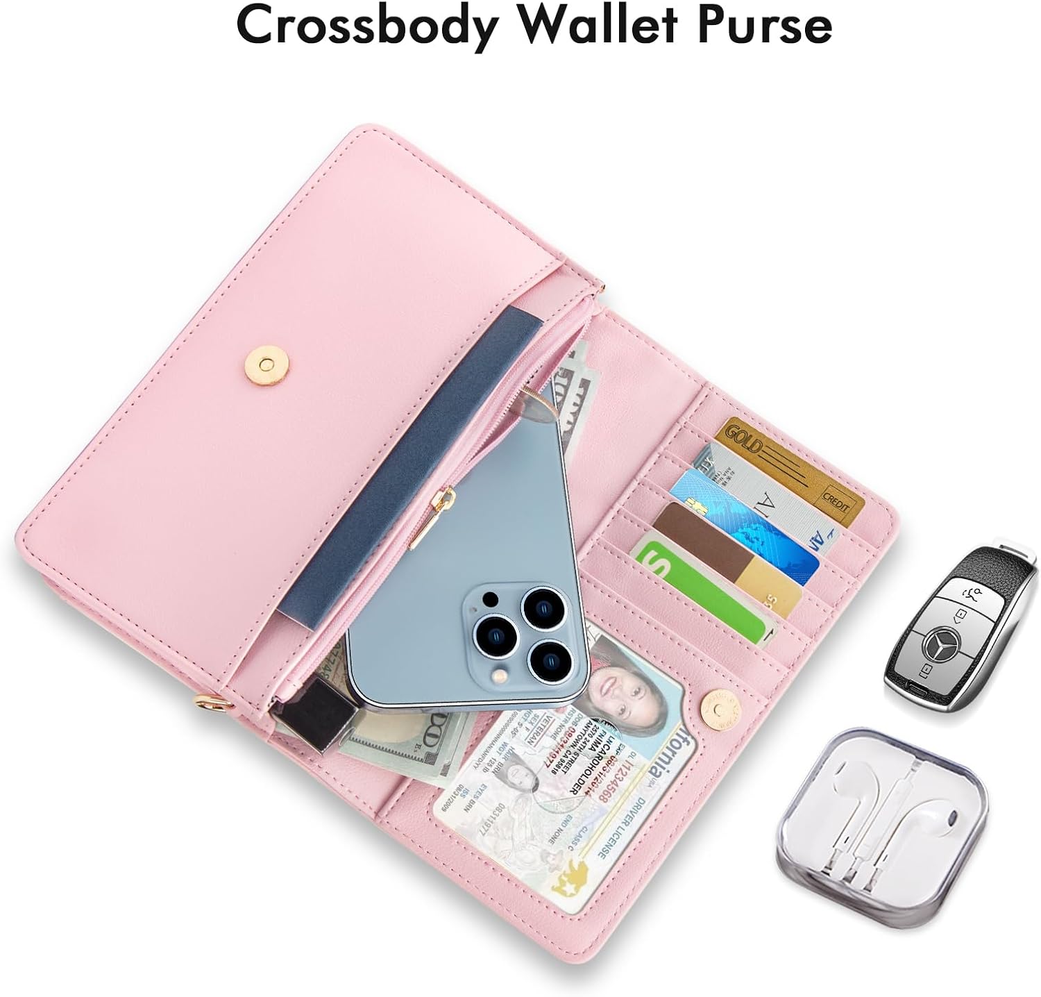 nuoku Crossbody Bag for Women Cellphone Little Purse with Credit Card Slots Lightweight Leather Wristlet Wallet | Cellphone, Little Purse, Lightweight
