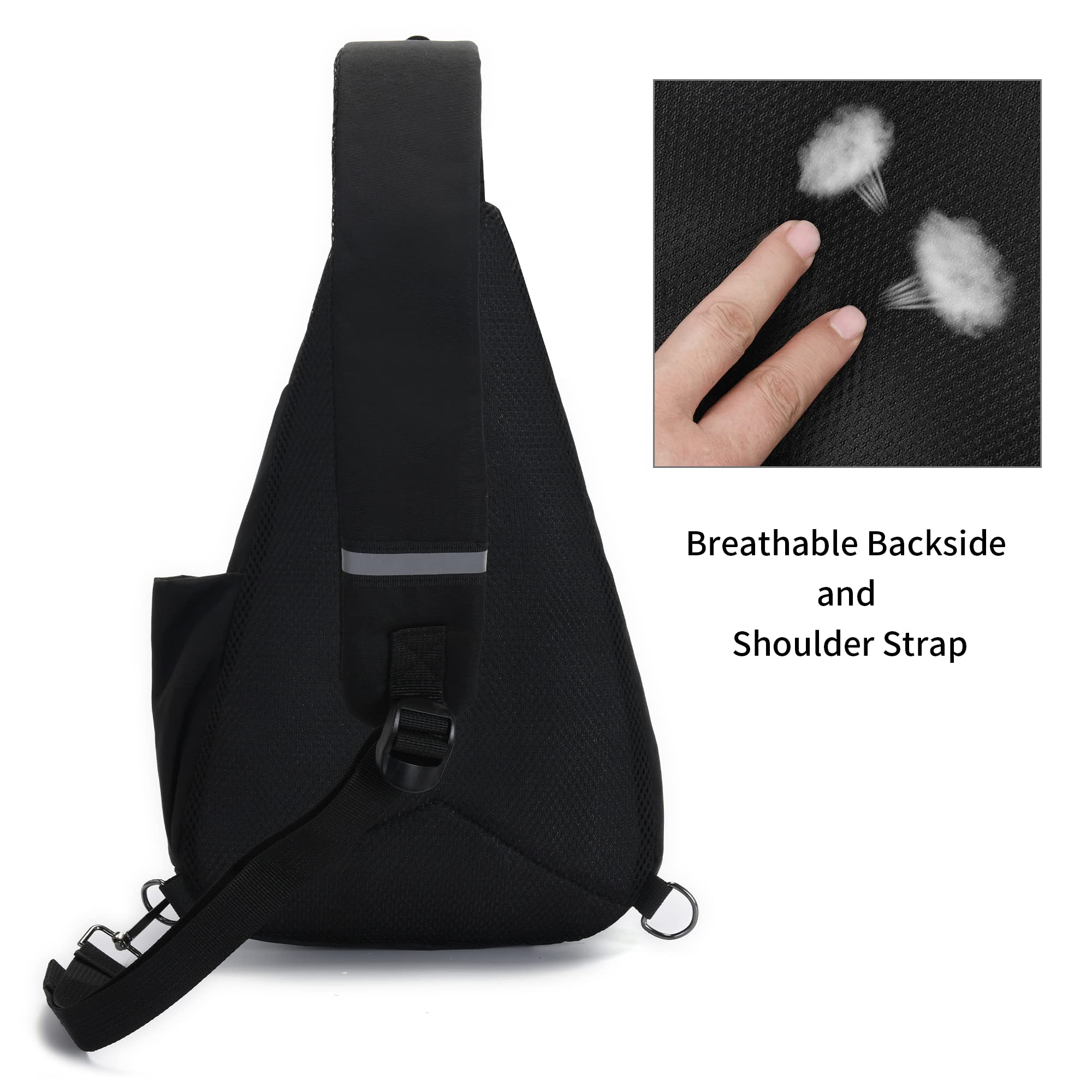Sling Bag Impermeable para Hombre y Mujer, Bolsa de Pecho Cruzada para Deporte al Aire Libre