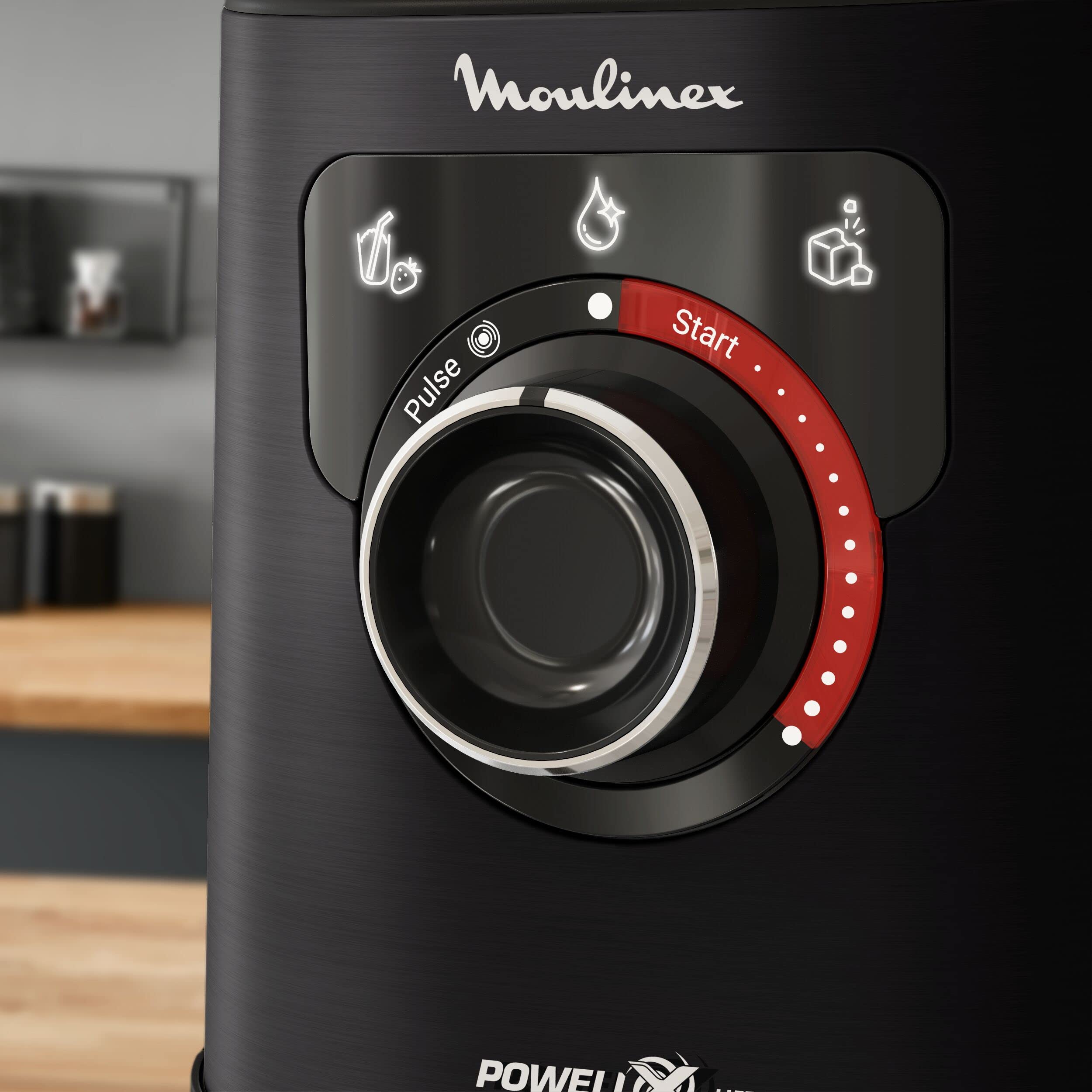 Moulinex Perfect Mix+ LM88A8 Mixeur en verre, 1200 W, résultats rapides, capacité 1,5 l, 3 programmes : mixeur smoothie, hache glace, autoclean, bol en Tritan, avec spatule, noir