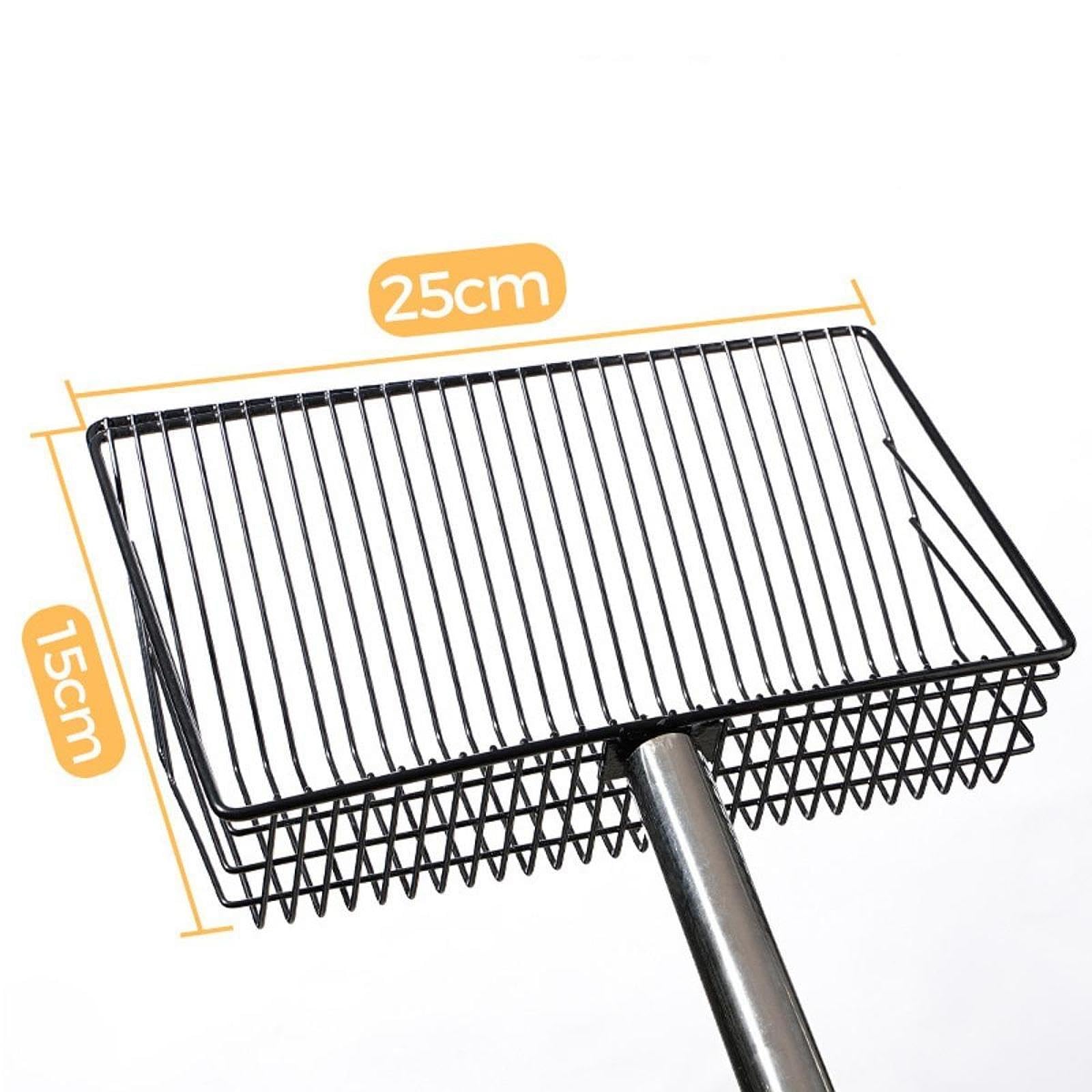 Paleta para Arena de Gato de Metal Separador de Residuos Accesorio para Gallineros Mango Ajustable Ergonómico Fácil de Colgar Adecuada para Mascotas G, 139 Cm