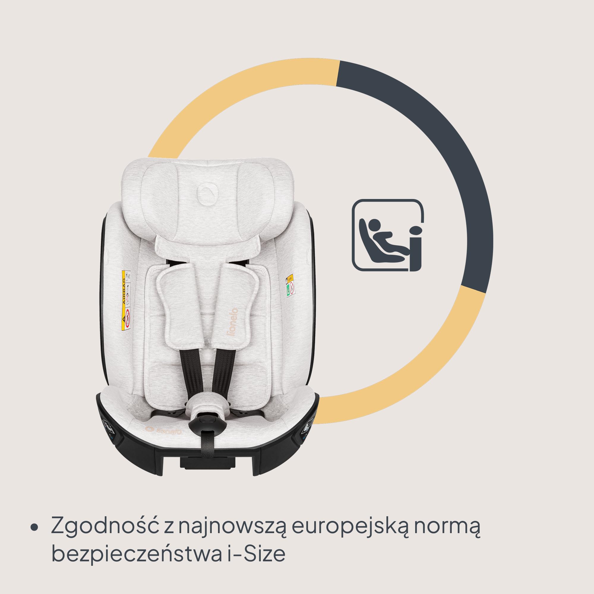 Lionelo Moxie Next i-Size fotelik samochodowy dla dzieci około 0-4 lat 40-105 cm 0-18 kg SIP ochrona boczna, regulacja zagłówka i oparcia, instalacja tylko do przodu i do tyłu z podstawą Moxie Next