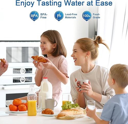 Miniatura 7 de Filtro de agua de repuesto para jarras y dispensadores de agua Brita, Classic 35557, Ob03, Mavea 107007 y más, dura dos meses o 40 galones, reduce